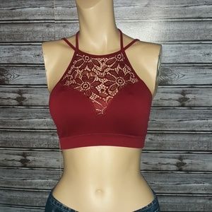 Burgundy peekaboo bralette ☆☆NWT☆☆